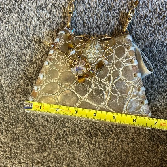 Maya Gold and Cream Crossbody Bag - Picture 8 of 10